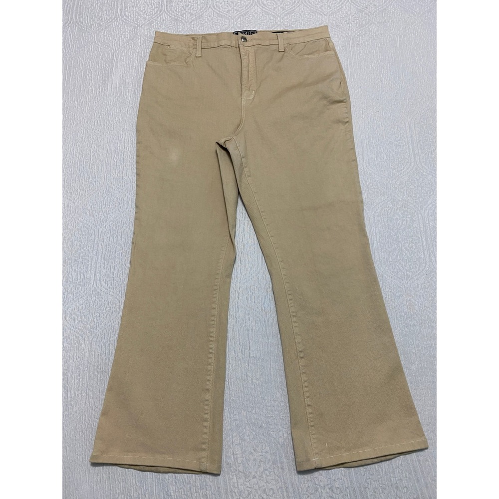 NYDJ Not Your Daughters Jeans Women's 16 Beige 35×29 USA Made Wide Leg